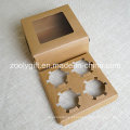 Pegue a Caixa de Papel Cupcake Box / Papel Kraft Caixa de Cupcake com Inserir e Clear Window